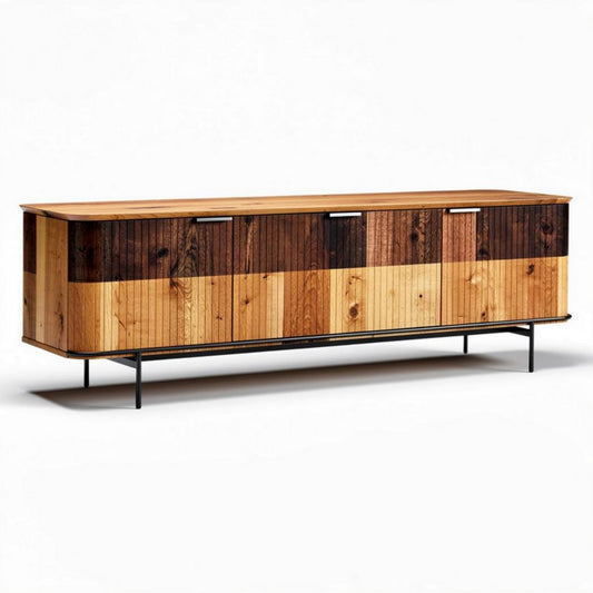 Szafka RTV drewniana w stylu skandynawskim 150 x 45 x 50cm brązowa