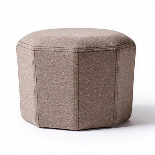 Pufa w kolorze beżowym z materiału tekstylnego 40 x 40 x 30cm