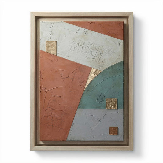 Abstrakcyjny obraz na ścianę w kolorach czerwonym i zielonym 70 x 45 x 4cm